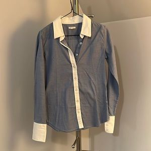 Club Monaco XS Blue and White Button Down